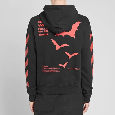 Shop Off-white Diagonal Sleeve Bats Slim Popover Hoody In Black