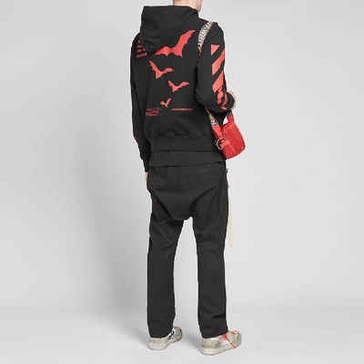 Shop Off-white Diagonal Sleeve Bats Slim Popover Hoody In Black