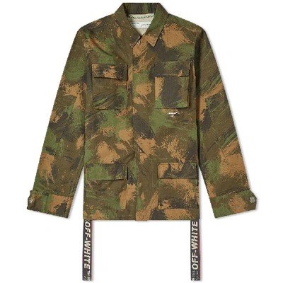 Shop Off-white Paintbrush Field Jacket In Green