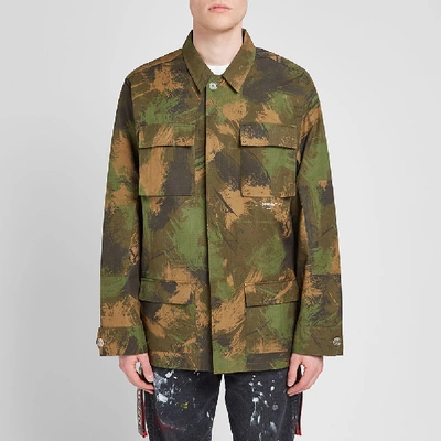Shop Off-white Paintbrush Field Jacket In Green