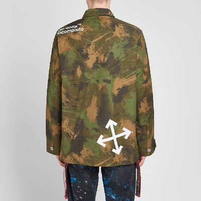 Shop Off-white Paintbrush Field Jacket In Green