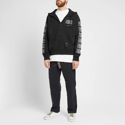 Shop Off-white Diagonal Sleeve Industrial Arrows Zip Hoody In Black