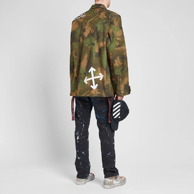 Shop Off-white Paintbrush Field Jacket In Green