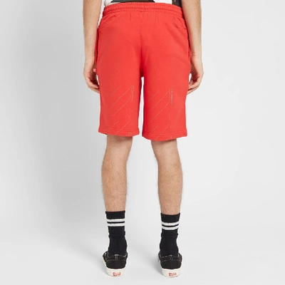 Shop Off-white Unfinished 3m Sweat Short In Red