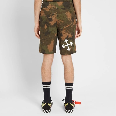 Shop Off-white Paintbrush Sweat Short In Green