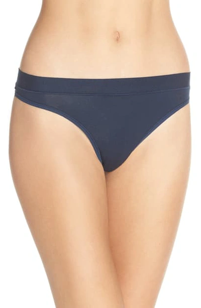 Shop Tommy John Cool Cotton Thong In Dress Blues
