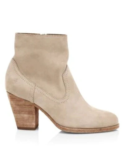 Shop Frye Women's Essa Western Suede Ankle Boots In Beige