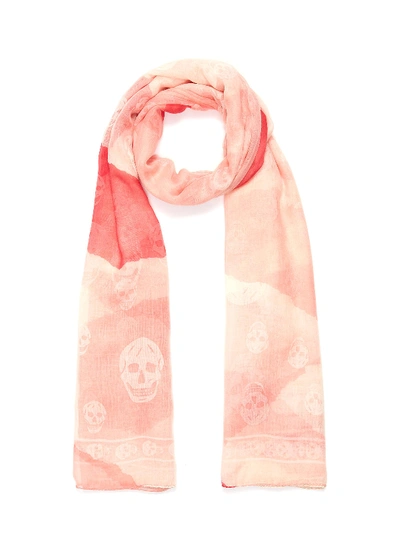 Shop Alexander Mcqueen Si Torn Roses Scarf In Rose Pink