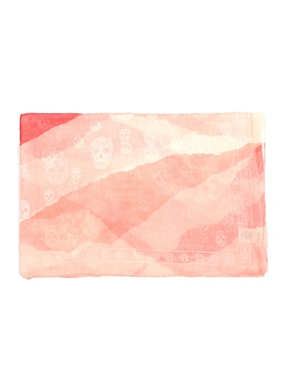 Shop Alexander Mcqueen Si Torn Roses Scarf In Rose Pink