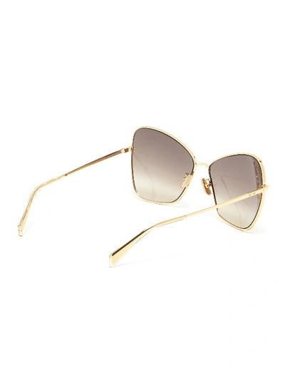 Shop Celine Metal Oversized Butterfly Sunglasses In Metallic