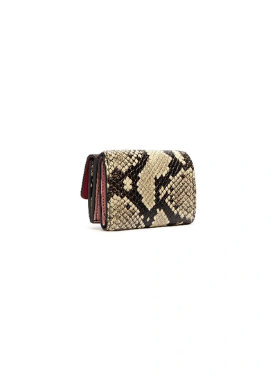 Shop Alexander Mcqueen Skull Charm Python Embossed Colourblock Leather Coin Wallet In Multi-colour