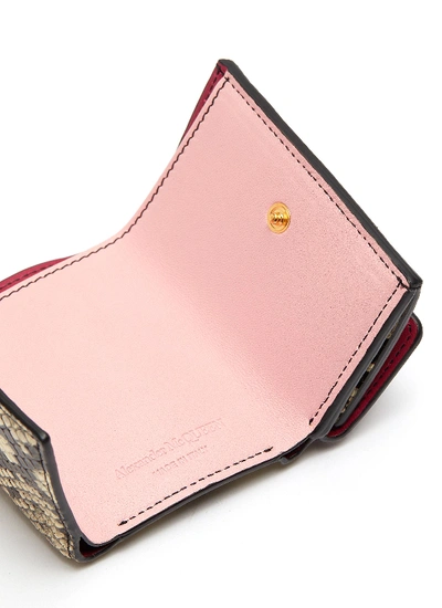 Shop Alexander Mcqueen Skull Charm Python Embossed Colourblock Leather Coin Wallet In Multi-colour