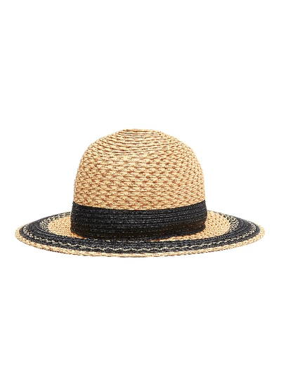 Shop Maison Michel 'virginie' Colourblock Straw Fedora Hat