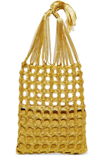 Shop Mehry Mu Fey Woven Tote In Gold