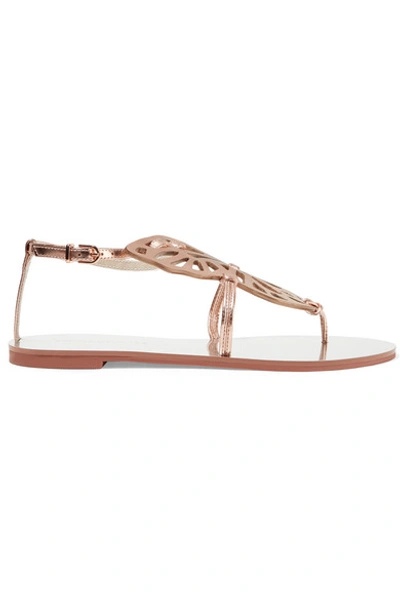 Shop Sophia Webster Butterfly Metallic-leather Sandals In Silver