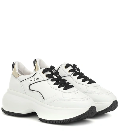 Shop Hogan Maxi I Active Leather Sneakers In White