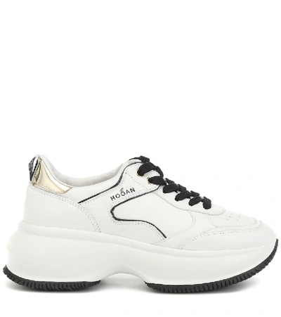 Shop Hogan Maxi I Active Leather Sneakers In White