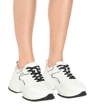 Shop Hogan Maxi I Active Leather Sneakers In White