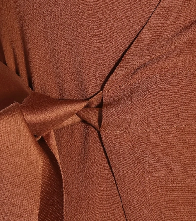 Shop Rick Owens Silk-blend Crêpe Top In Brown