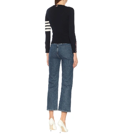 Shop Thom Browne Cashmere Sweater In Blue