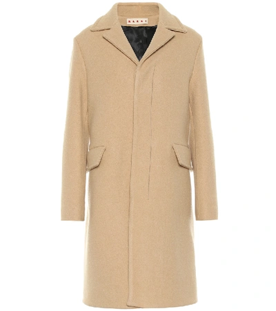 Shop Marni Virgin Wool Coat In Beige