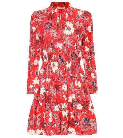 Shop Ulla Johnson Liv Floral Patchwork Minidress In Red