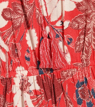 Shop Ulla Johnson Liv Floral Patchwork Minidress In Red