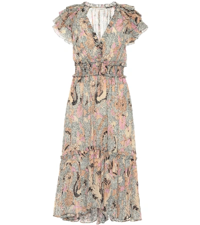 Shop Ulla Johnson Cicely Cotton And Silk-blend Dress In Multicoloured