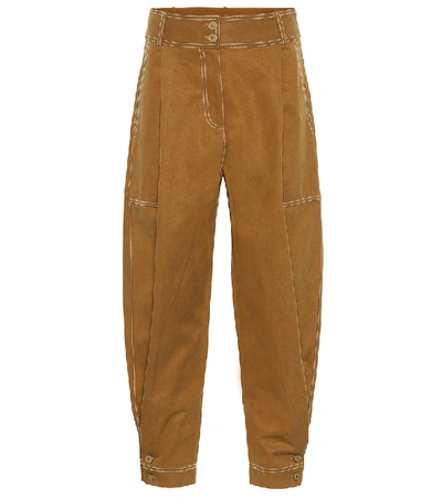 Shop Ulla Johnson Fleet Cotton-blend High-rise Pants In Beige