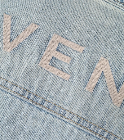 Shop Givenchy Logo-embroidered Denim Jacket In Blue