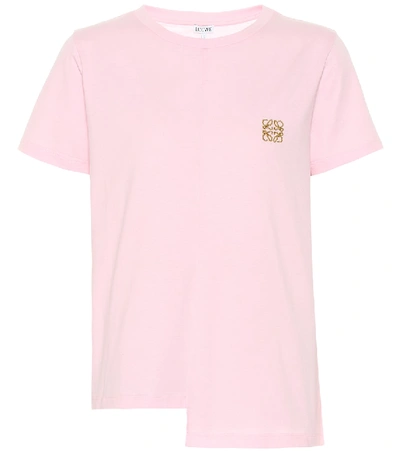 Shop Loewe Asymmetric Anagram Cotton T-shirt In Pink