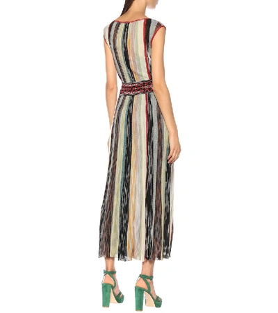 Shop Missoni Striped Knit Maxi Dress In Multicoloured