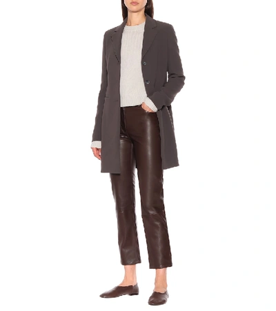 Shop The Row Charlee Leather High-rise Jeans In Brown