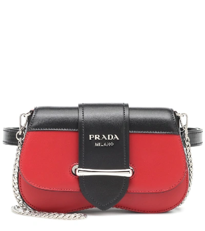 Shop Prada Sidonie Leather Belt Bag In Red