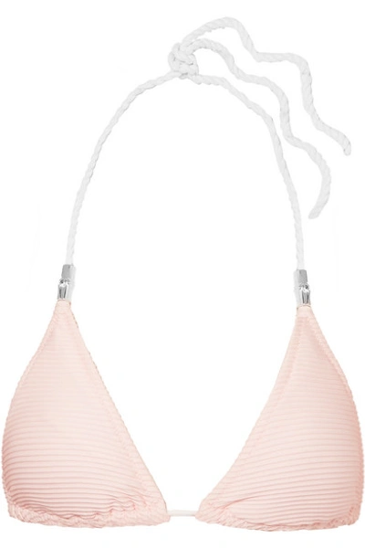 Shop Heidi Klein San Marino Ribbed Triangle Bikini Top In Pink