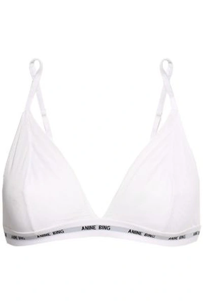 Shop Anine Bing Woman Tulle Soft-cup Triangle Bra White