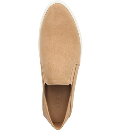 Shop Vince Garvey Slip-on Sneaker In Roasted Cashew Suede