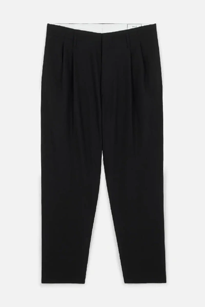 Shop Ami Alexandre Mattiussi Pleated Straight Fit Trousers In Black