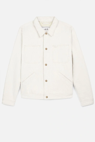 Shop Ami Alexandre Mattiussi Buttoned Denim Jacket In White