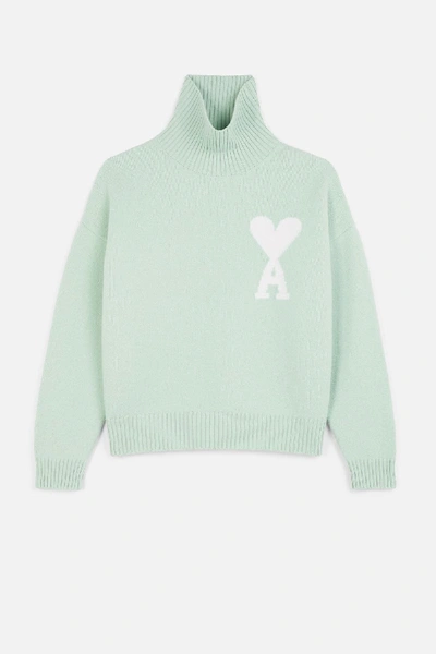 Shop Ami Alexandre Mattiussi Ami De Coeur Oversize Sweater In Green