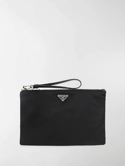 Shop Prada Vela Clutch Bag In Black