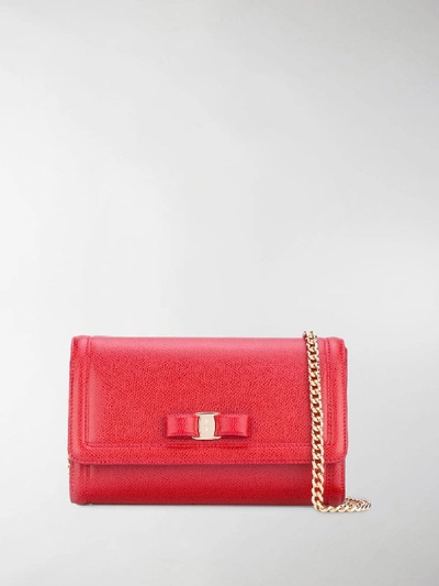 Shop Ferragamo Vara Bow Mini Bag In Red