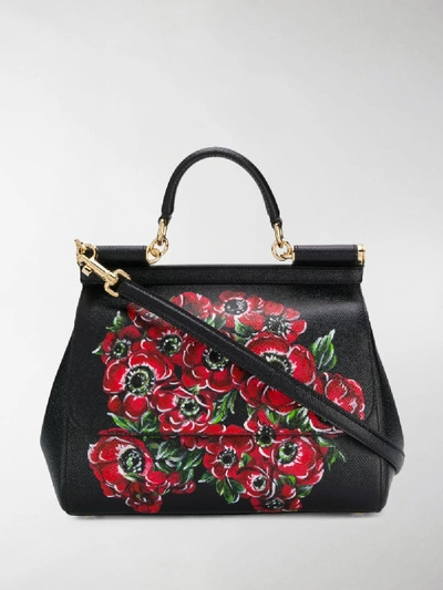 Shop Dolce & Gabbana Sicily Medium Shoulder Bag In Black