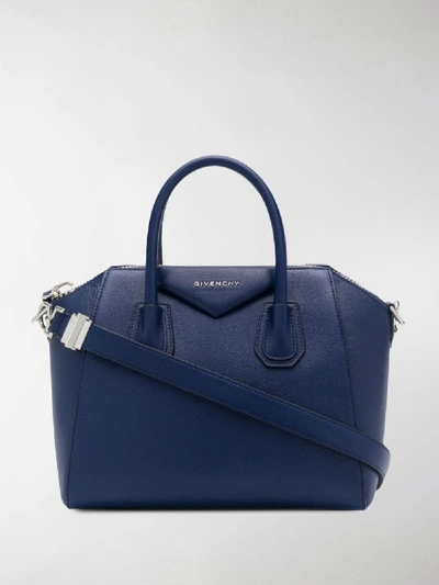 Shop Givenchy Small Antigona Bag In Blue