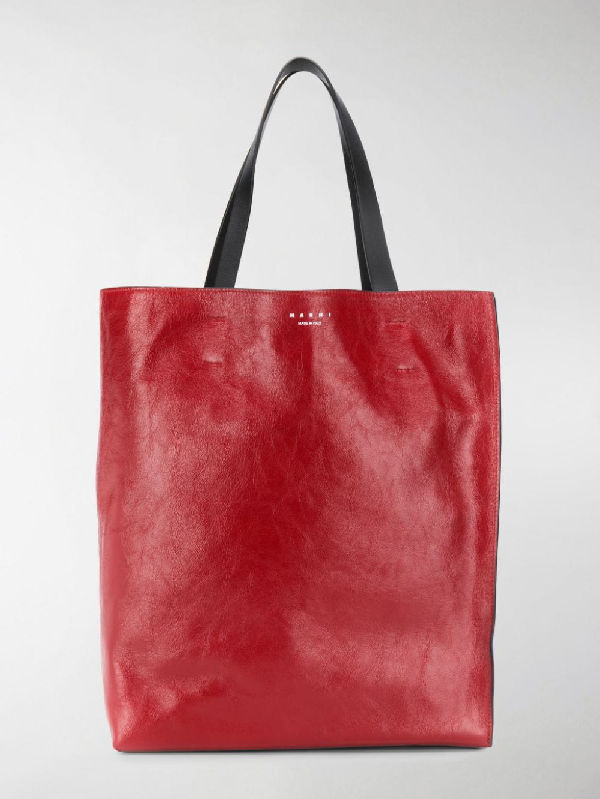 Marni Museo Shopper Bag In Red | ModeSens