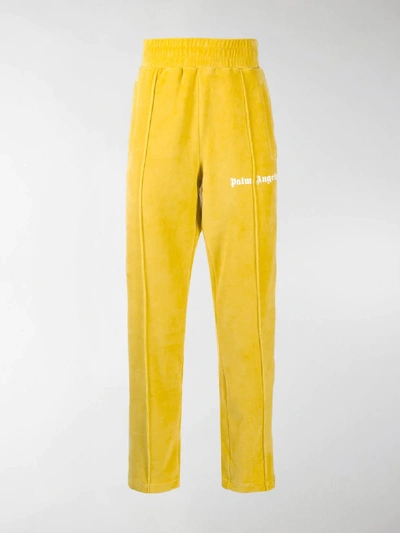 Shop Palm Angels Striped Side Track Pants In Yellow