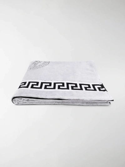 Shop Versace Medusa Logo Beach Towel In Black