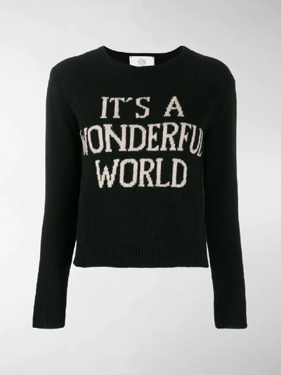 Shop Alberta Ferretti It's A Wonderful World Sweater In Black