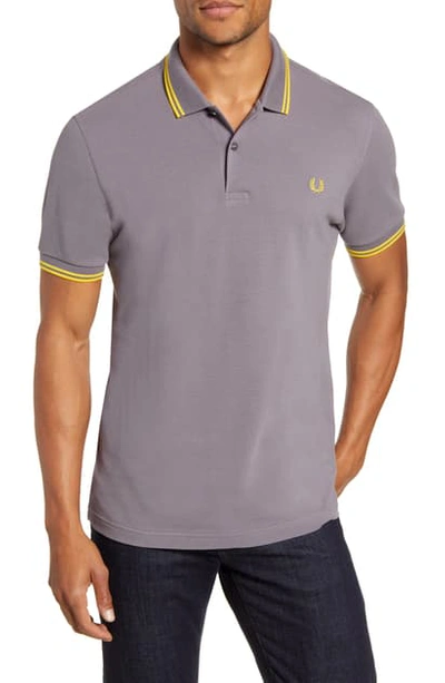 Shop Fred Perry Twin Tipped Extra Slim Fit Pique Polo In Blk/aprnec/apnec