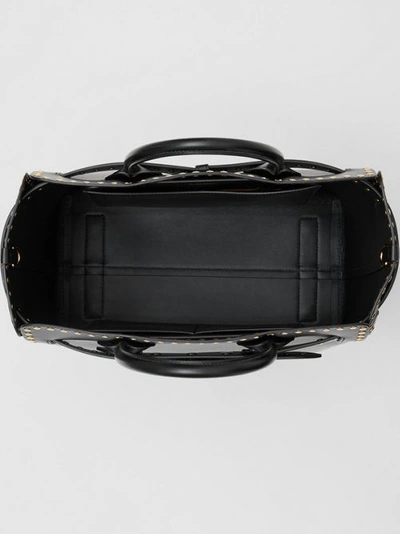 Shop Burberry The Medium Studded Leather Triple Stud Belt Bag In Black
